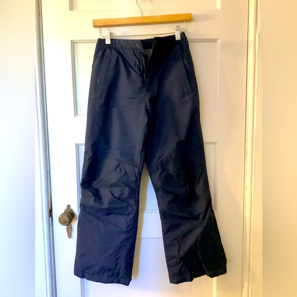 Lands End DKNavy Kid Ski Pants. Like New. Free black under layer thermal incl. - Picture 1 of 12